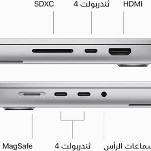 ⁦ماك بوك برو موديل 2023 من ابل (مقاس 14 إنش، شريحة ابل M3 برو بوحدة معالجة مركزية مع 12 نواة ووحدة معالجة رسومات غرافيك مع 18 نواة، ذاكرة موحدة 18GB‏، 1TB) - فضي ، اللغة الإنجليزية⁩ - الصورة ⁦4⁩