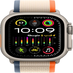 ⁦ساعه ابل الترا 2 (نظام تحديد المواقع + شريحة اتصال، مقاس 49 ملم) إطار تيتانيوم مع حزام قماشي ترايل ( برتقالي/ بيج ) - مقاس M⁩ - الصورة ⁦4⁩